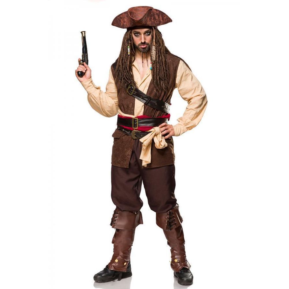 Mask Paradise - Captain Of The Caribbean Kostuum - Bruin/Beige